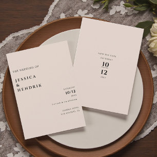 Modern Minimalist Elegant Champagne Wedding Invitation