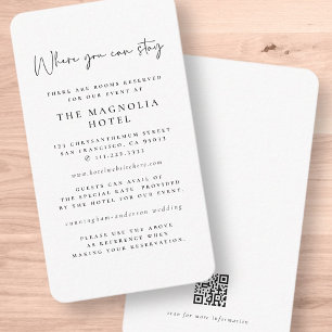 Modern Minimalist Elegant Chic Accommodation Enclosure Card