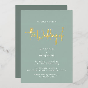 Modern Minimalist Elegant Chic Dusty Blue Wedding