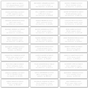 Modern Minimalist Elegant Chic Guest Names Address