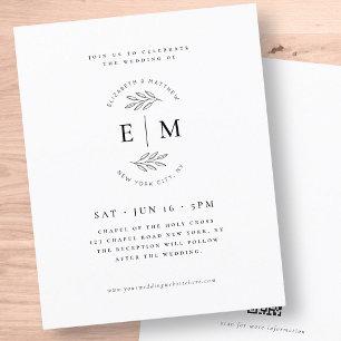 Modern Minimalist Elegant Chic Wedding Invitation