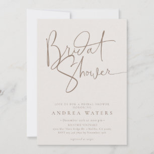 Modern Minimalist Elegant Classic Bridal Shower Invitation