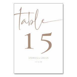 Modern Minimalist Elegant Classic  Table Number