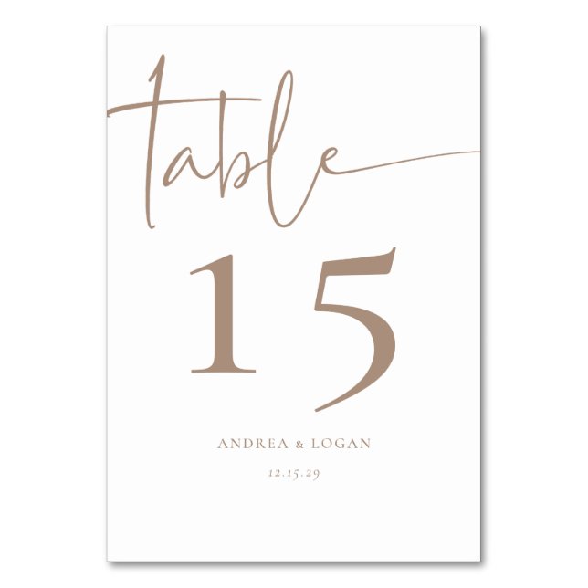 Modern Minimalist Elegant Classic  Table Number (Front)