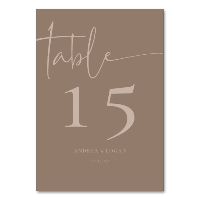 Modern Minimalist Elegant Classic  Table Number (Front)