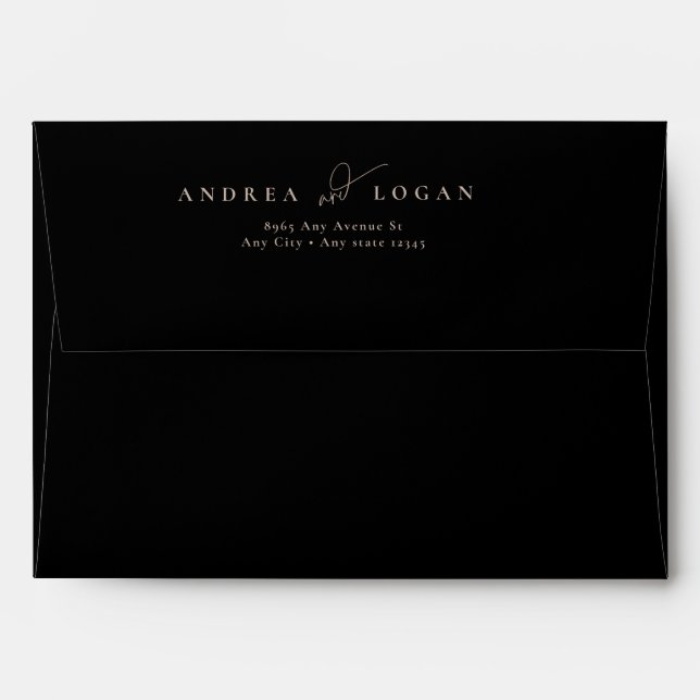 Modern Minimalist Elegant Classic Wedding Envelope (Back (Top Flap))