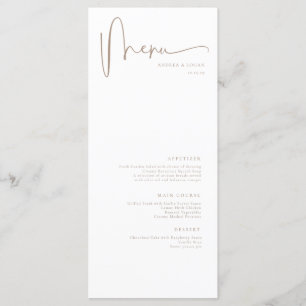 Modern Minimalist Elegant Classic Wedding  Menu