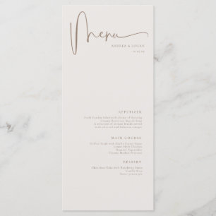 Modern Minimalist Elegant Classic Wedding Menu
