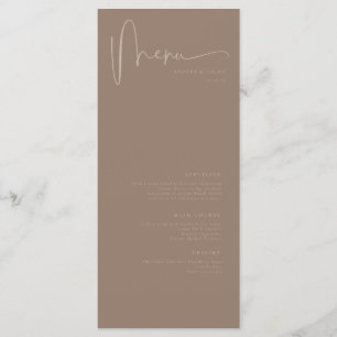 Modern Minimalist Elegant Classic Wedding  Menu