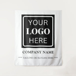 Modern Minimalist Elegant Company Event Backdrop Tapestry