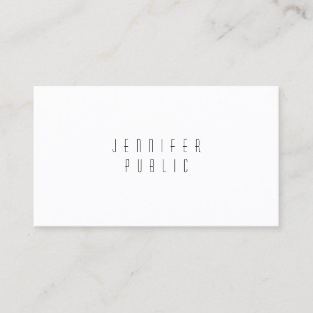 Modern Minimalist Elegant Design Professional Chic Business Card (Front)