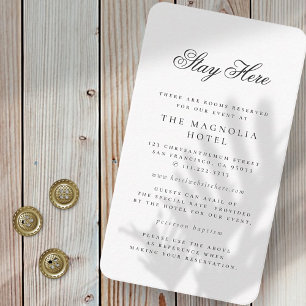 Modern Minimalist Elegant Event Accommodation Enclosure Card