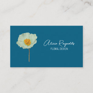 Modern minimalist elegant floral poppy business card