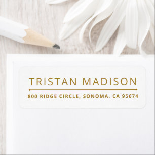 Modern Minimalist Elegant Gold Type Return Address
