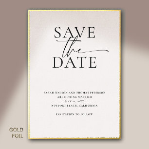 Modern Minimalist Elegant Gold Wedding Save Date