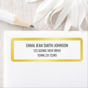 Modern Minimalist Elegant Golden Frame Address 