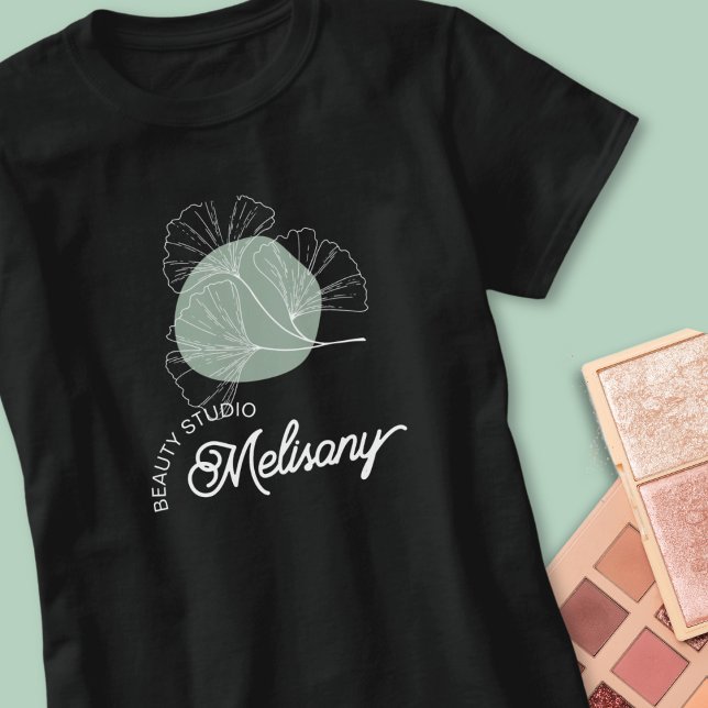 Modern Minimalist Elegant Green Floral Line Art  T-Shirt (Creator Uploaded)