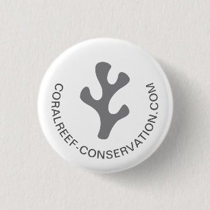 Modern Minimalist Elegant Grey Coral Logo 3 Cm Round Badge