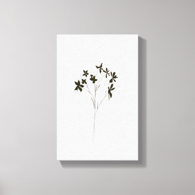 Modern minimalist elegant line drawing flowers canvas print