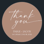 Modern Minimalist Elegant Mocha Mousse Wedding Classic Round Sticker<br><div class="desc">These are Modern Minimalist Elegant Mocha Mousse Wedding Party Favour Stickers!</div>