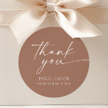 Modern Minimalist Elegant Mocha Mousse Wedding Classic Round Sticker<br><div class="desc">These are Modern Minimalist Elegant Mocha Mousse Wedding Party Favour Stickers!</div>