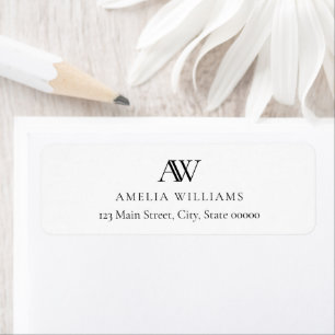 Modern Minimalist Elegant Monogram Return Address