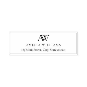 Modern Minimalist Elegant Monogram Return Address Self-inking Stamp