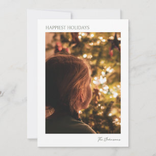 Modern Minimalist Elegant Photo Christmas Card