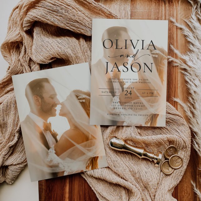 Modern Minimalist Elegant Photo Wedding Invitation (Creator Uploaded)