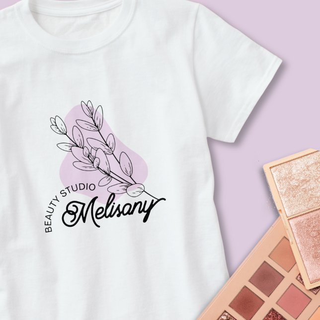 Modern Minimalist Elegant Pink Floral Line Art  T-Shirt (Creator Uploaded)