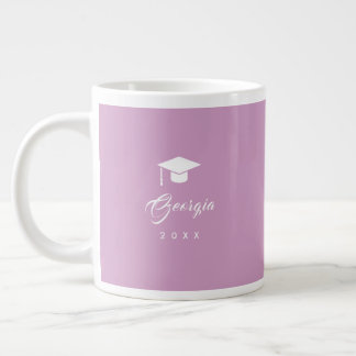 Modern Minimalist Elegant Pink Graduation Gift Large Coffee Mug