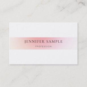 Modern Minimalist Elegant Plain Pink Professional Business Card