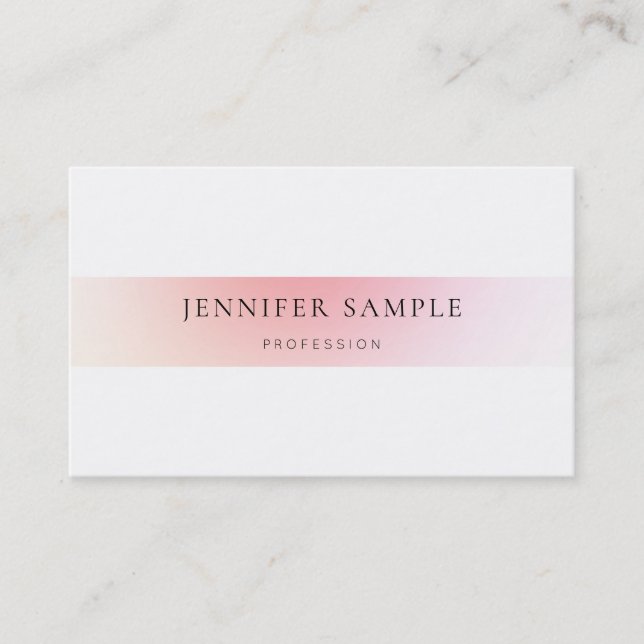 Modern Minimalist Elegant Plain Pink Professional Business Card (Front)