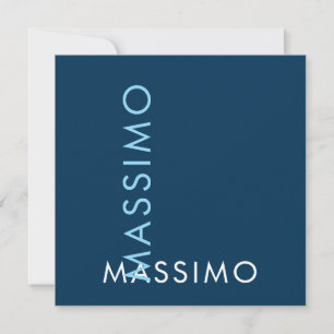 Modern Minimalist Elegant Plain Prussian Blue Name Card