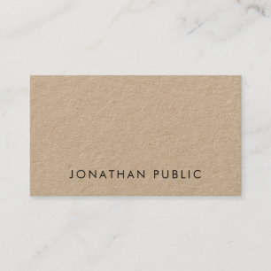 Modern Minimalist Elegant Plain Real Kraft Luxury Business Card