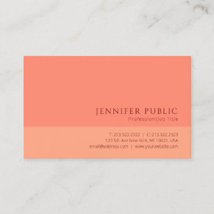Modern Minimalist Elegant Professional Apricose Business Card