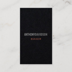Modern Minimalist Elegant Professional Black Business Card