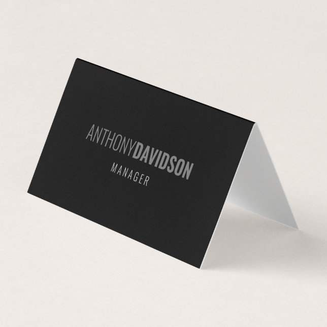 Modern Minimalist Elegant Professional Black Business Card (Front)