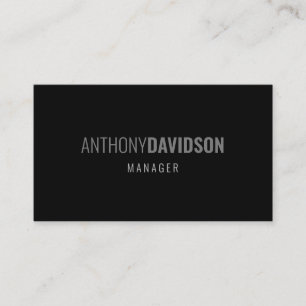 Modern Minimalist Elegant Professional Black Business Card