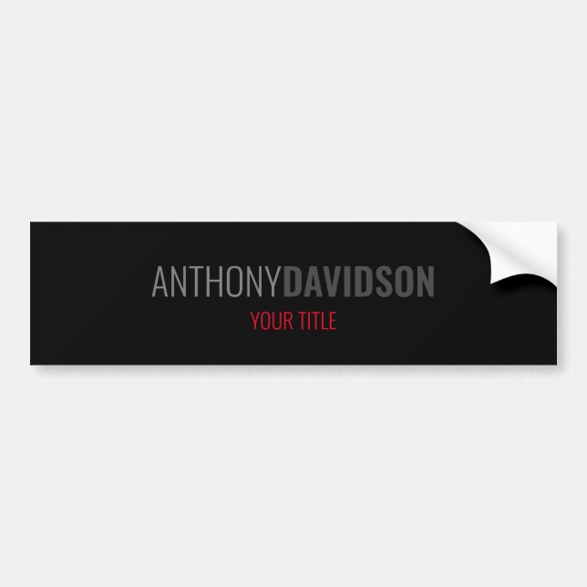 Modern Minimalist Elegant Professional Bumper Sticker (Front)