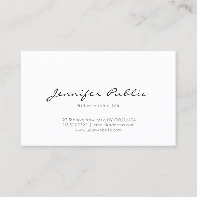 Modern Minimalist Elegant Professional Clean Plain Business Card (Front)