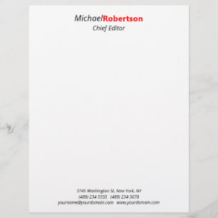 Modern Minimalist Elegant Professional Custom Letterhead