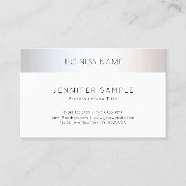 Modern Minimalist Elegant Professional Design Business Card (Front)