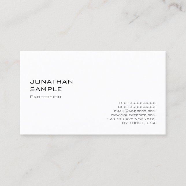 Modern Minimalist Elegant Professional Design Business Card (Front)