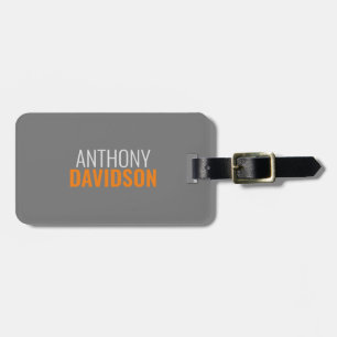 Modern Minimalist Elegant Professional Plain Luggage Tag