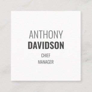 Modern Minimalist Elegant Professional Plain Square Business Card