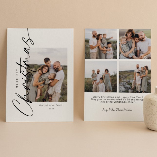 Modern Minimalist Elegant Script Christmas Holiday Card (Creator Uploaded)