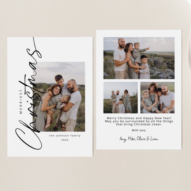 Modern Minimalist Elegant Script Christmas Holiday Card (Creator Uploaded)