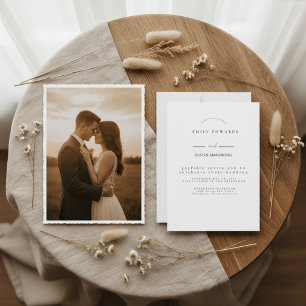 Modern Minimalist Elegant Script Names Wedding Invitation