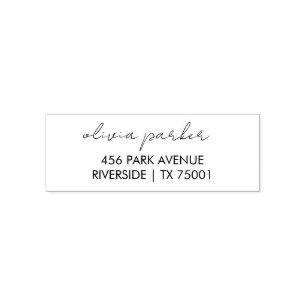 Modern Minimalist Elegant Script Return Address Se Self-inking Stamp